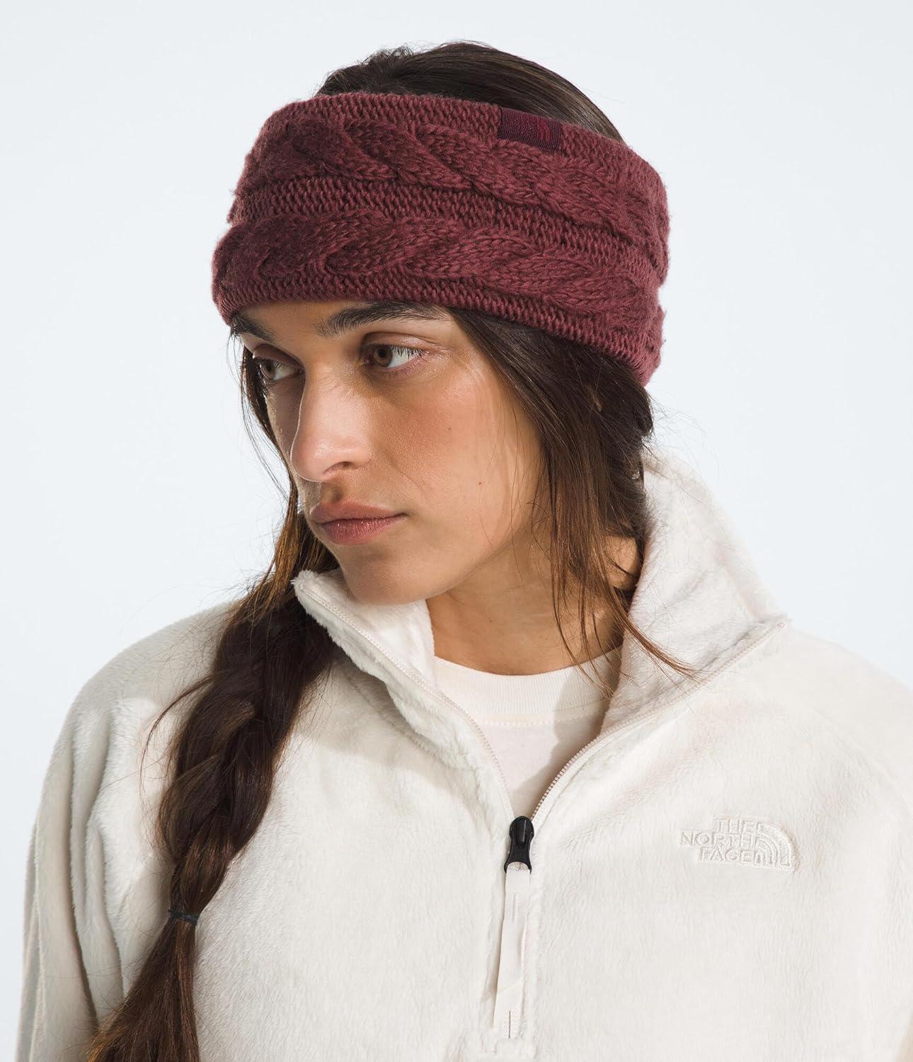 imageTHE NORTH FACE Womens Oh Mega Headband Winter Ear Warmer With Soft Cable Knit Texture ampamp Fleece LiningSumac