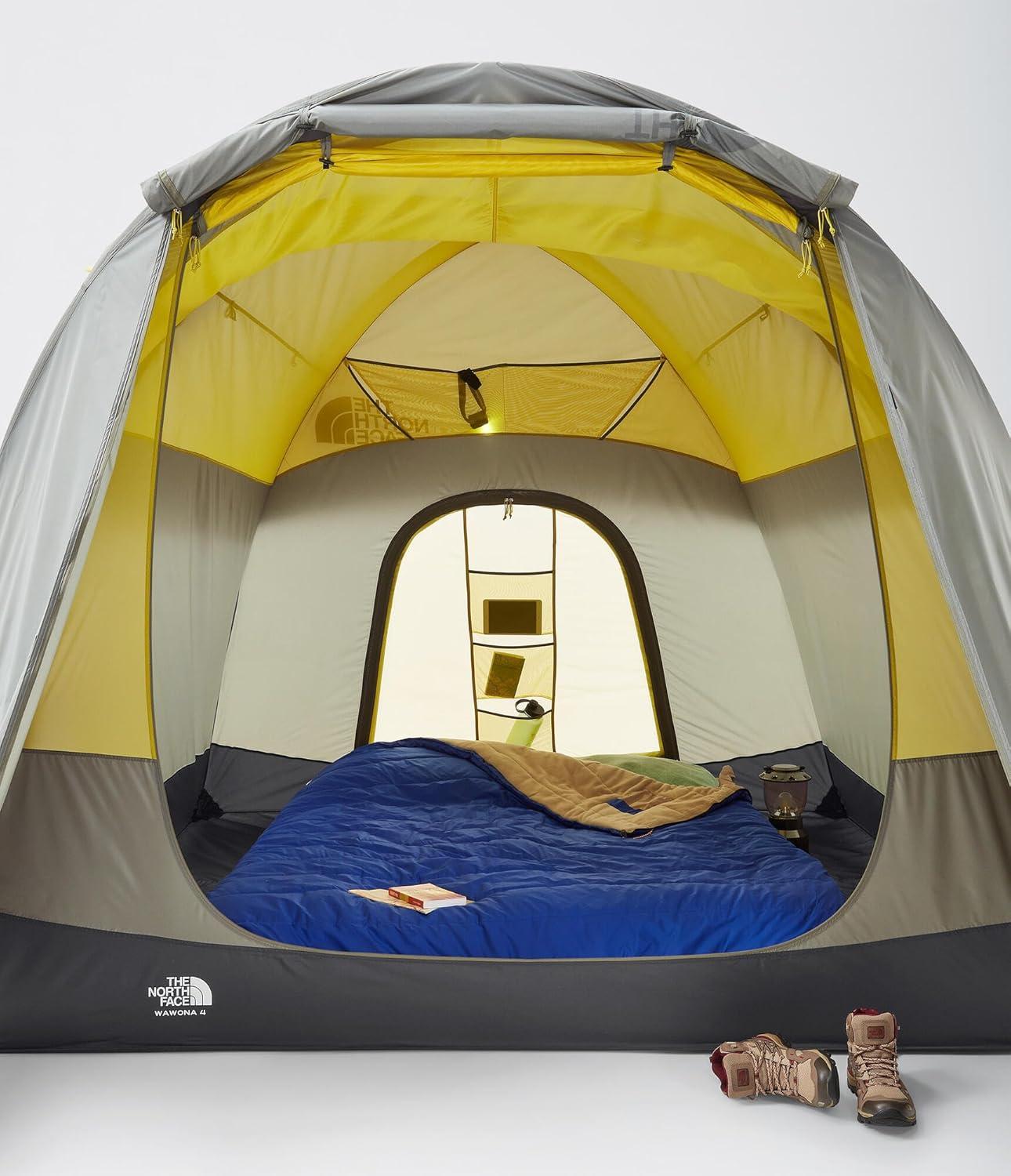 imageThe North Face Tents Wawona 4 Tent FourPerson Camping Tent Water Repellent Spacious ampamp Easy to Set Up Attached Vestibule AreaAgave GreenAsphalt Grey