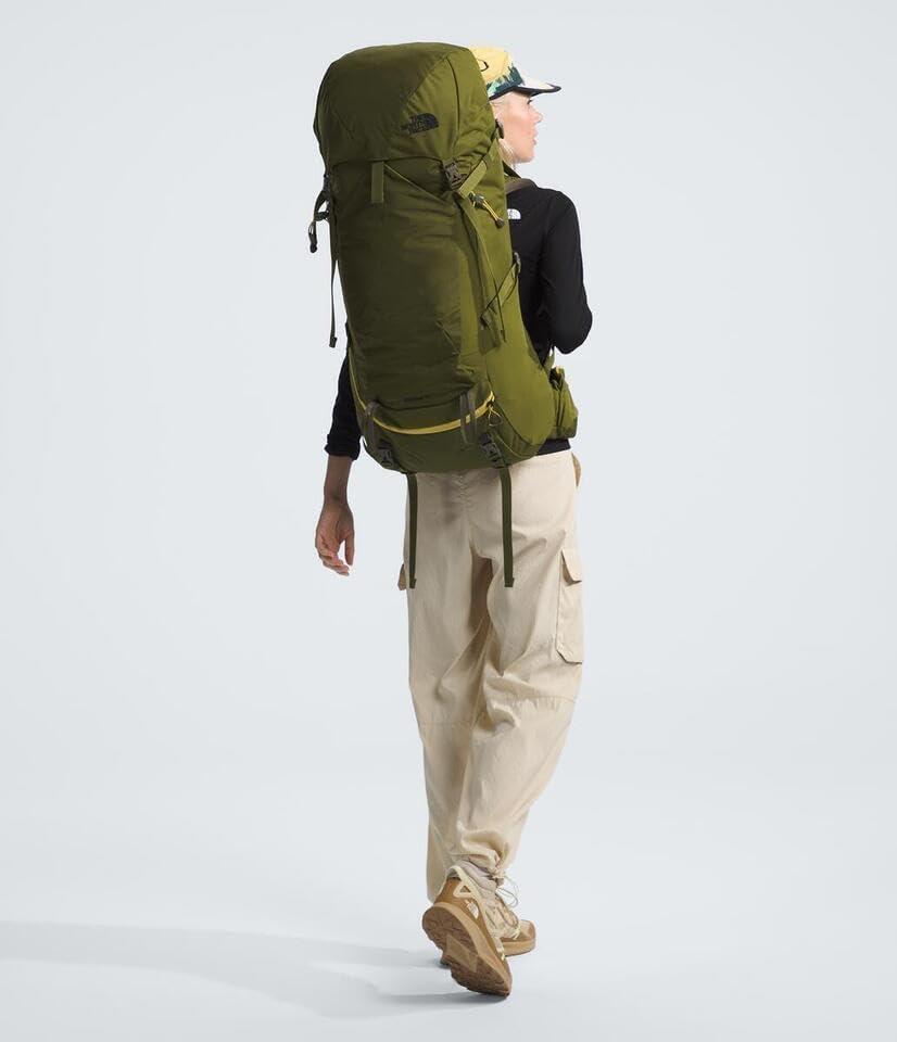 imageThe North Face Terra 55 Backpack Unisex Hiking Pack CinchTop Opening with Zipper Access Padded Hipbelt Pole ampamp Ice Axe Attachments Forest OliveNew Taupe GreenNPF LargeXLargeForest OliveNew Taupe Greennpf