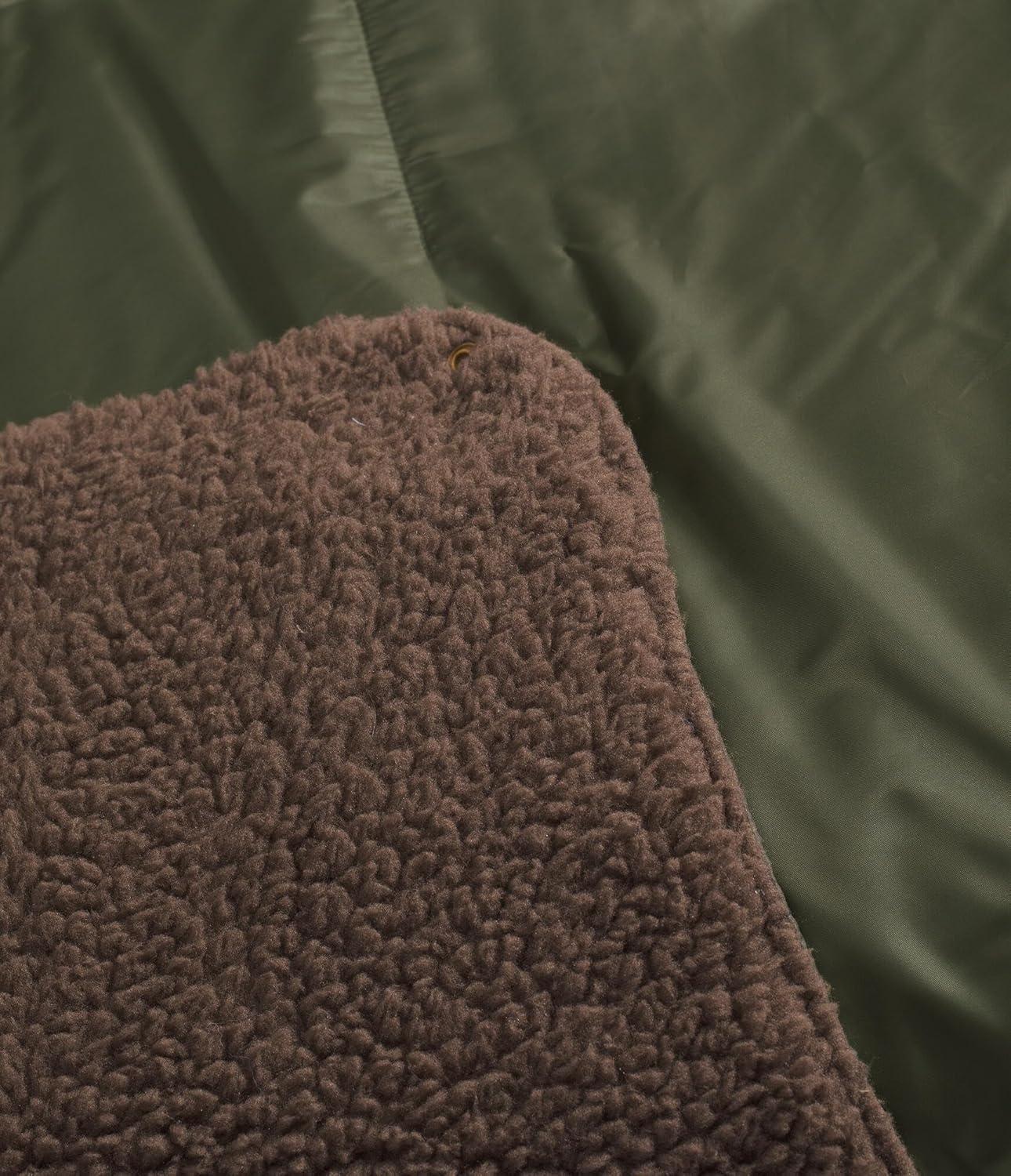 imageThe North Face Wawona Fuzzy Blanket Dual Sided ampamp Packable Design Ultra Soft Fleece Lining ampamp Water Repellent Outer Kangaroo Style Pocket New Taupe GreenSmokey Brown One SizeNew Taupe GreenSmokey Brown