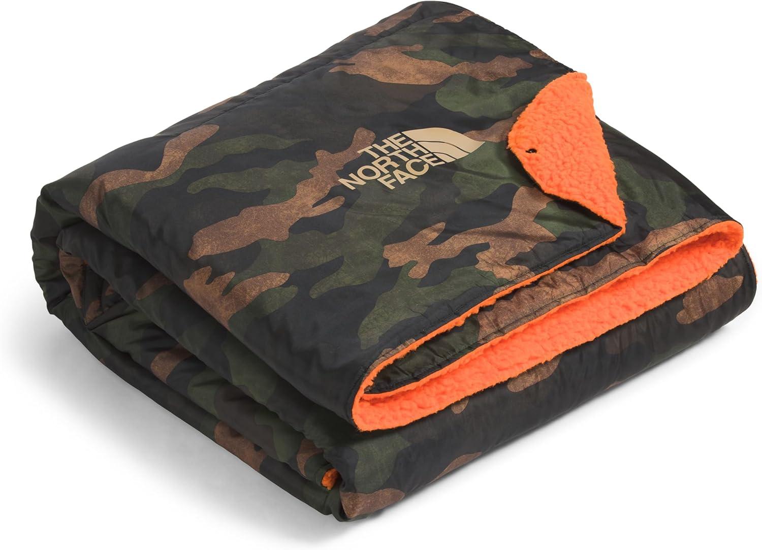 imageThe North Face Wawona Fuzzy Blanket Dual Sided ampamp Packable Design Ultra Soft Fleece Lining ampamp Water Repellent Outer Kangaroo Style Pocket New Taupe GreenSmokey Brown One SizeNew Taupe Green Tnf Camo Print
