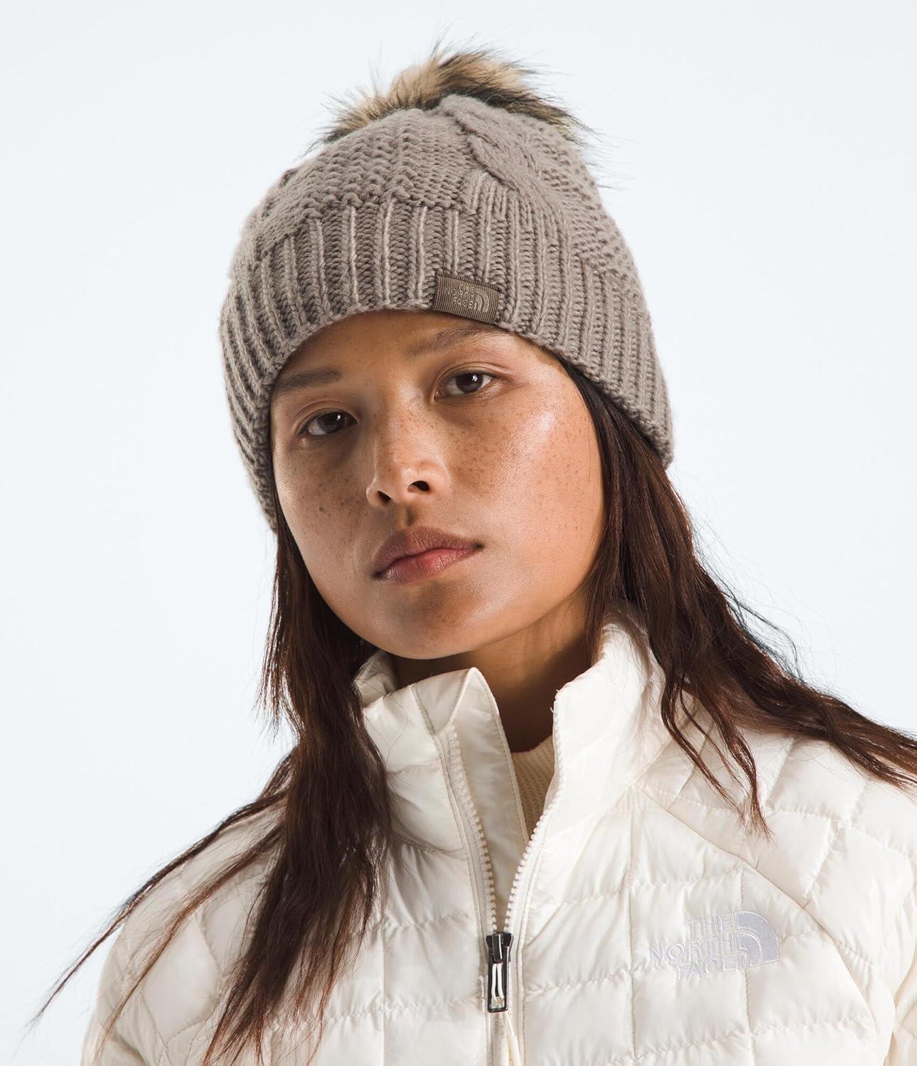 imageThe North Face Womens Oh Mega Fur Pom Lined BeanieMocha Brown