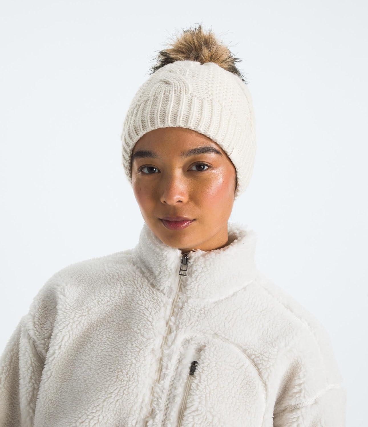 imageThe North Face Womens Oh Mega Fur Pom Lined BeanieWhite Dune