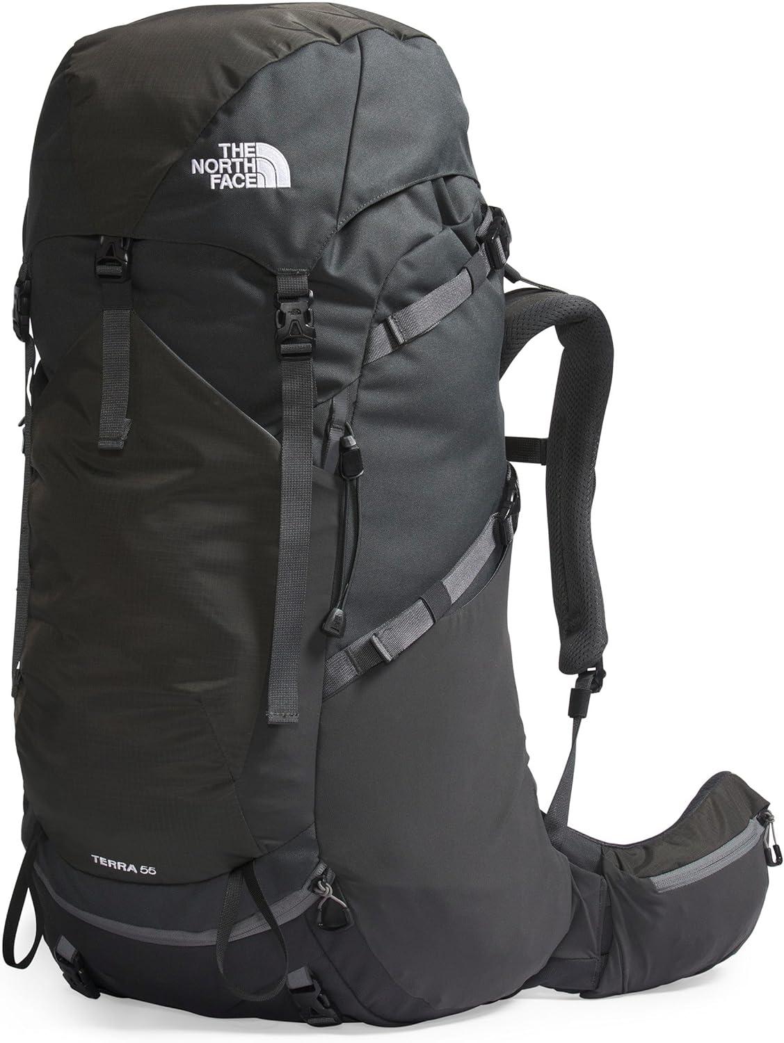 imageThe North Face Womens Terra 55 Backpack Hiking Pack with WomenSpecific Fit Padded Hipbelt CinchTop Opening Pole ampamp Ice Axe Attachments Asphalt GreyTNF BlackNPF XSmallSmallAsphalt GreyTnf Blacknpf