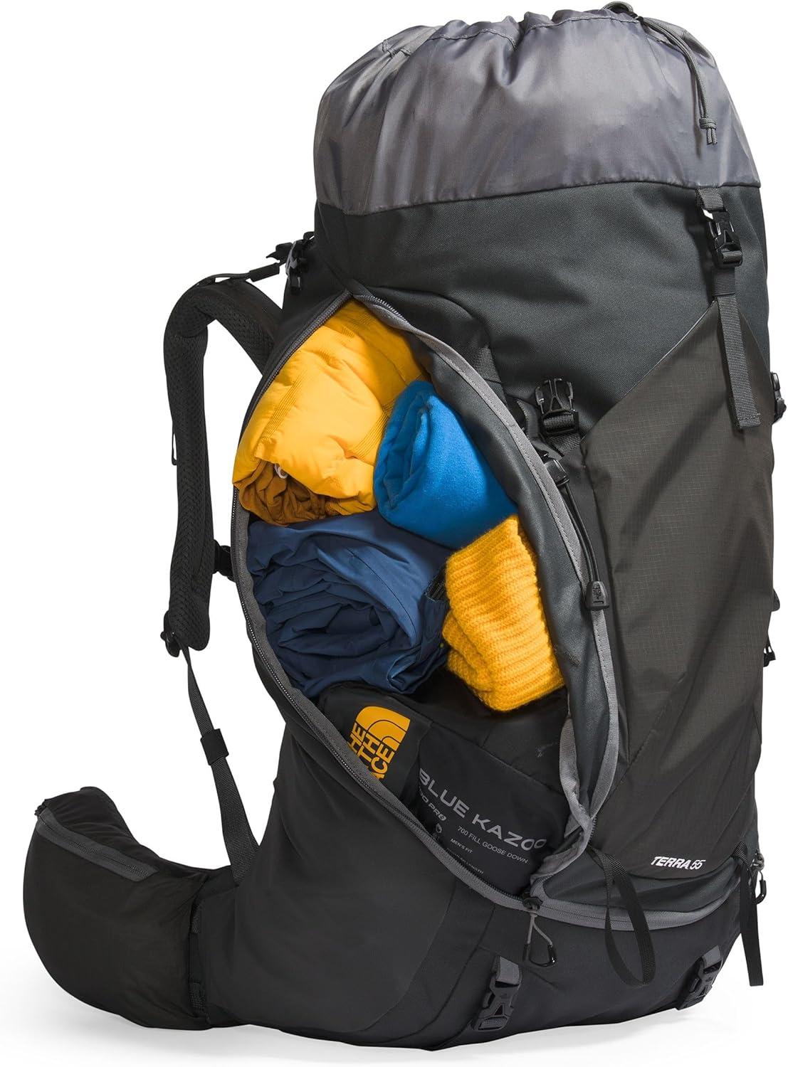 imageThe North Face Womens Terra 55 Backpack Hiking Pack with WomenSpecific Fit Padded Hipbelt CinchTop Opening Pole ampamp Ice Axe Attachments Asphalt GreyTNF BlackNPF XSmallSmallAsphalt GreyTnf Blacknpf