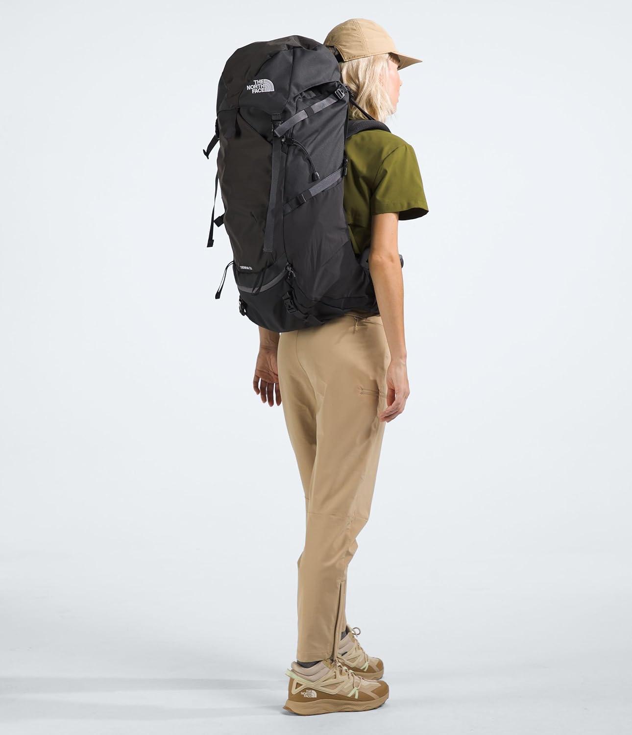 imageThe North Face Womens Terra 55 Backpack Hiking Pack with WomenSpecific Fit Padded Hipbelt CinchTop Opening Pole ampamp Ice Axe Attachments Asphalt GreyTNF BlackNPF XSmallSmallAsphalt GreyTnf Blacknpf