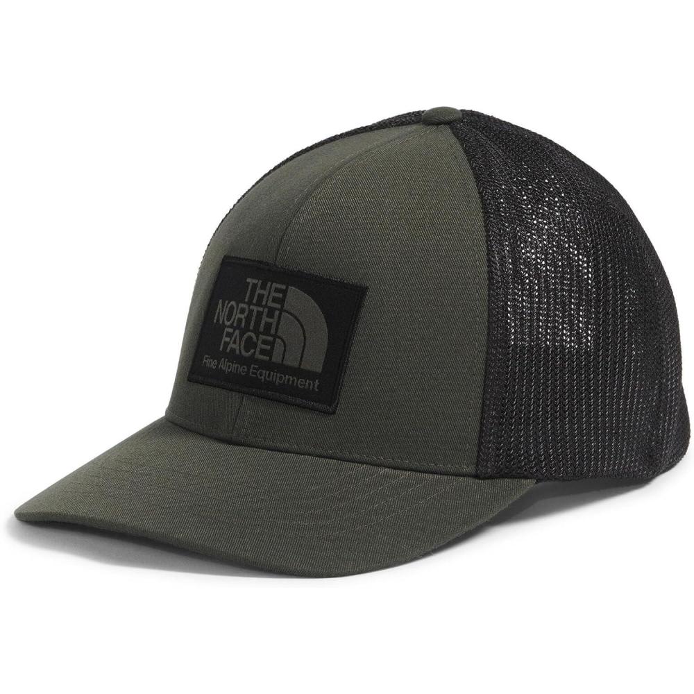 imageTHE NORTH FACE Fitted Truckee Trucker Baseball Style Cap for Men ampamp Women Casual Hat for Golf Cycling ampamp Everyday WearNew Taupe GreenTnf Black