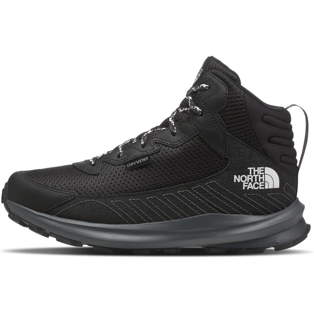 imageTHE NORTH FACE Kids Fastpack Hiker Mid Waterproof Shoe  Rockered Eva Midsole Grippy Rubber OutsoleTnf BlackTnf Black