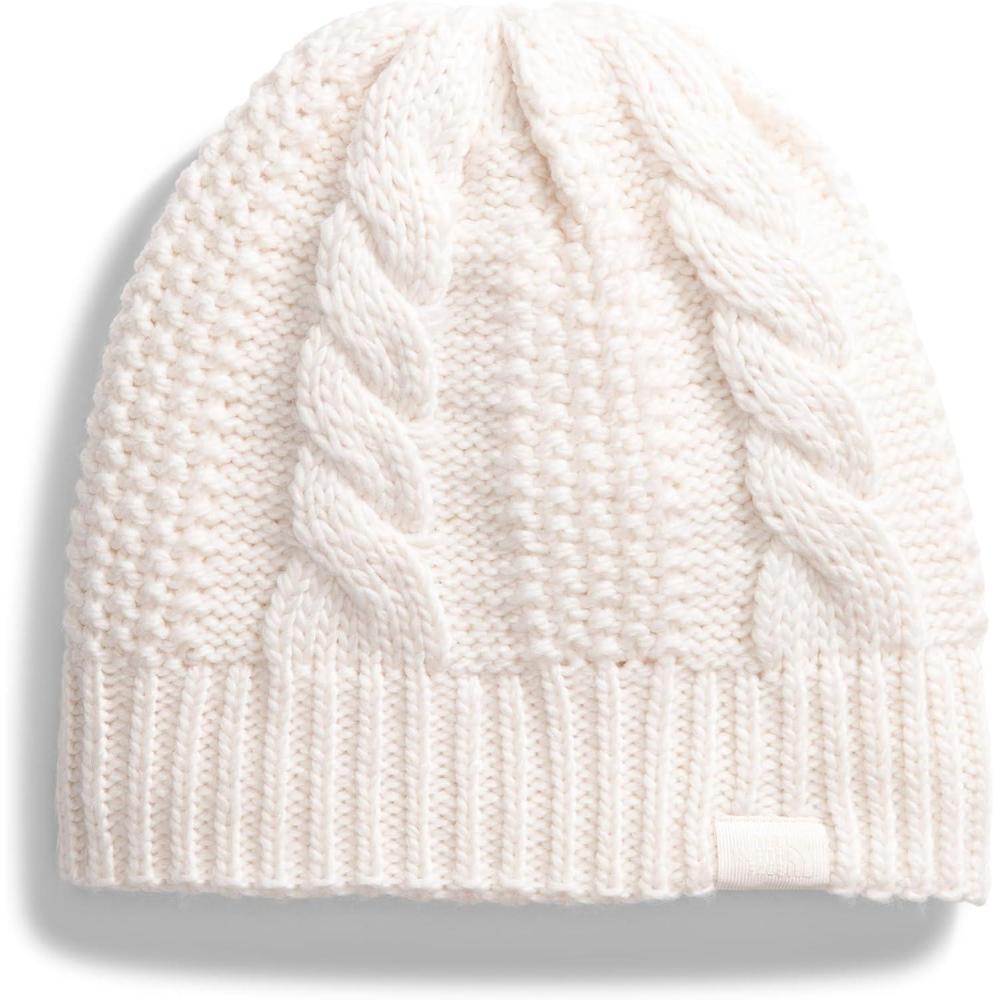 imageThe North FACE Womens Oh Mega Lined Beanie Deep Fit Cuffed Winter Hat with Soft Cable Knit Texture ampamp Fleece LiningWhite Dune