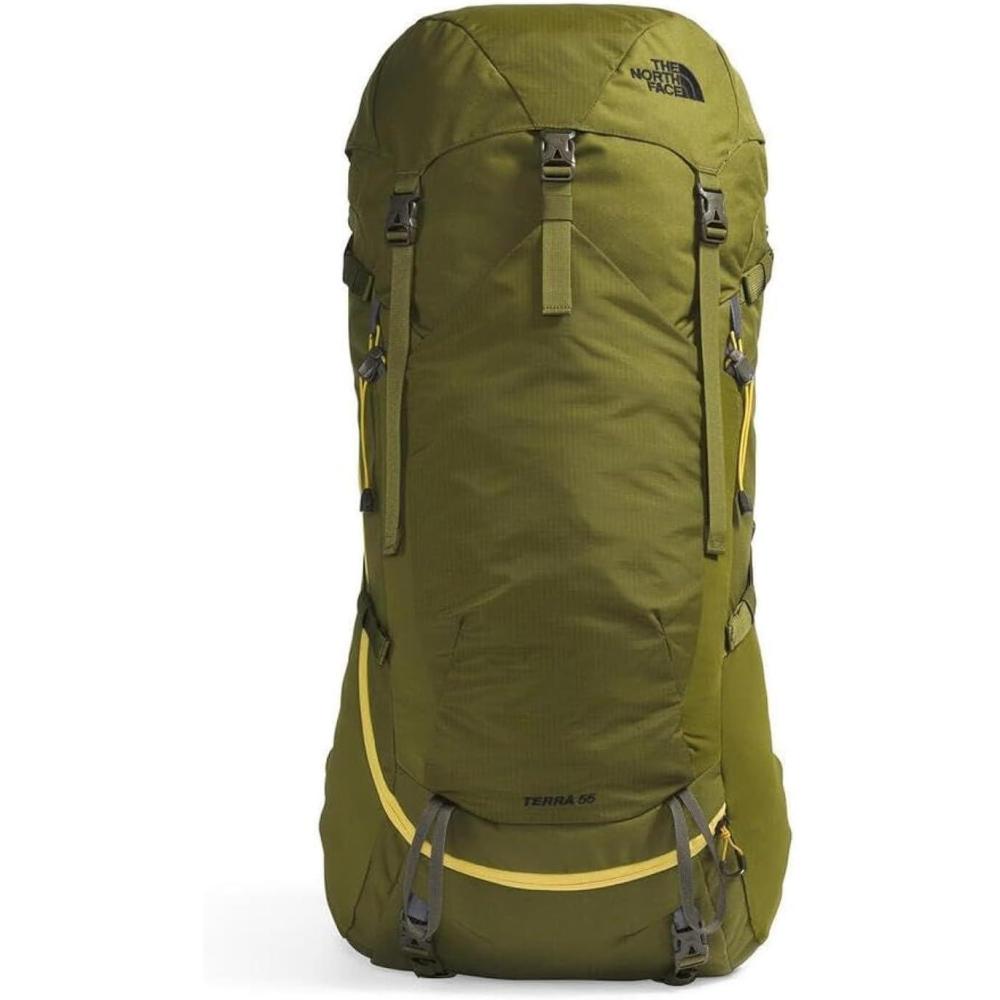 imageThe North Face Terra 55 Backpack  Unisex Hiking Pack CinchTop Opening with Zipper Access Padded Hipbelt Pole ampamp Ice Axe Attachments Forest OliveNew Taupe GreenNPF LargeXLargeForest OliveNew Taupe Greennpf