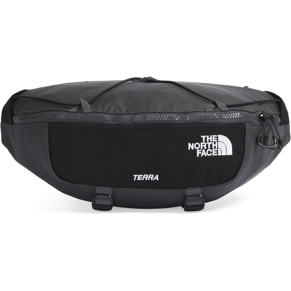 imageThe North Face Terra Lumbar Hiking Hip Pack  6 Liter Storage Belt Bag Water Repellent Finish Adjustable Strap Secure Zip Pockets Shady BlueDuck Green One SizeAsphalt GreyTnf Blacknpf