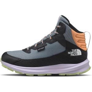 THE NORTH FACE Kids’ Fastpack Hiker Mid Waterproof Shoe | Rockered Eva Midsole, Grippy Rubber Outsole(Khaki Stone/Geyser Aqua)