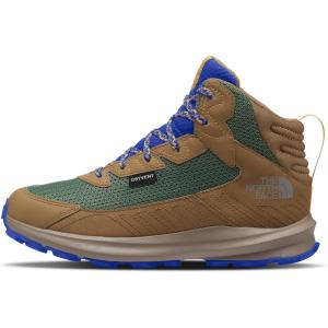 THE NORTH FACE Kids’ Fastpack Hiker Mid Waterproof Shoe | Rockered Eva Midsole, Grippy Rubber Outsole(Utility Brown/Deep Grass Green)