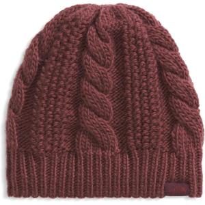 The North FACE Womens Oh Mega Lined Beanie | Deep Fit, Cuffed Winter Hat with Soft Cable Knit Texture & Fleece Lining(Sumac)