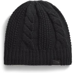 The North FACE Womens Oh Mega Lined Beanie | Deep Fit, Cuffed Winter Hat with Soft Cable Knit Texture & Fleece Lining(Tnf Black)