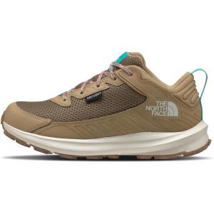 The North Face Unisex-Child Teen Fastpack Hiker Waterproof Hiking Shoe(Khaki Stone/Geyser Aqua)