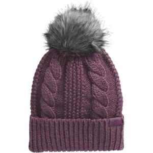 The North Face Womens Oh Mega Fur Pom Lined Beanie(Midnight Mauve)