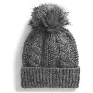 The North Face Womens Oh Mega Fur Pom Lined Beanie(Tnf Medium Grey Heather)