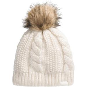 The North Face Womens Oh Mega Fur Pom Lined Beanie(White Dune)