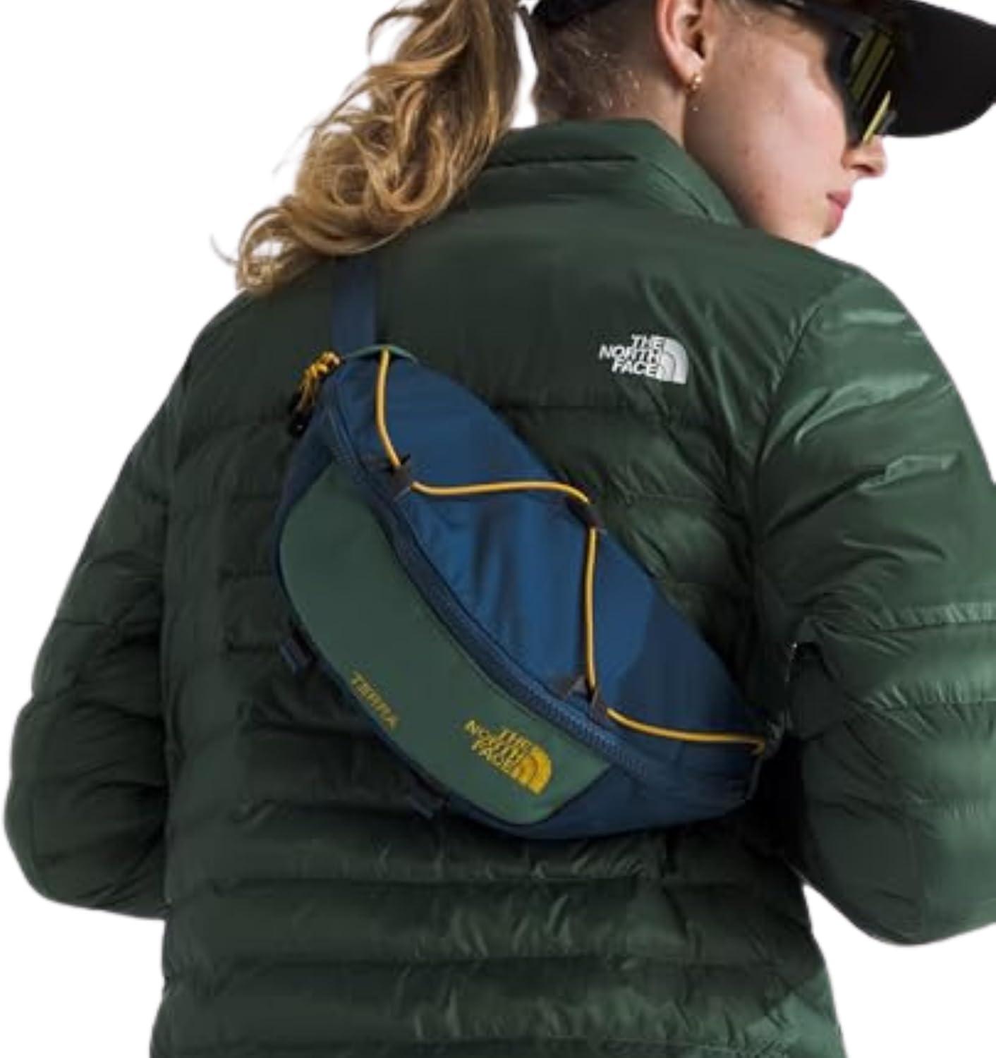imageTHE NORTH FACE Terra Lumbar Hiking Hip Pack 3 Liter Storage Belt Bag Water Repellent Adjustable Strap Zip PocketsShady BlueDuck Green