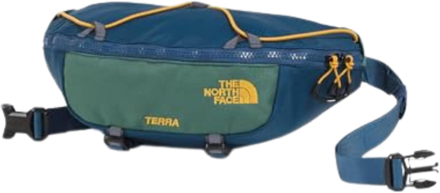 imageTHE NORTH FACE Terra Lumbar Hiking Hip Pack 3 Liter Storage Belt Bag Water Repellent Adjustable Strap Zip PocketsShady BlueDuck Green