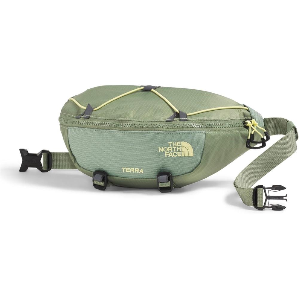 imageTHE NORTH FACE Terra Lumbar Hiking Hip Pack  3 Liter Storage Belt Bag Water Repellent Adjustable Strap Zip PocketsBark MistSlate Moss