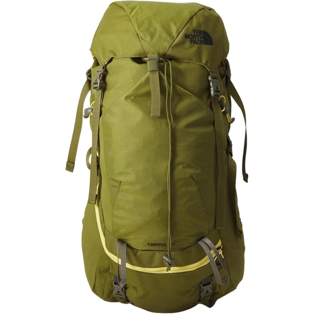 imageThe North Face Teen Terra 50 Unisex Hiking Backpack Breathable Back Panel ampamp Shoulder Straps Bottom Webbing Bladder Sleeve Forest OliveNew Taupe GreenNPF One SizeForest OliveNew Taupe Greennpf