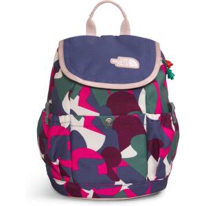The North Face Kids’ Mini Explorer Backpack | Small Travel Bag with Padding, Water-Repellent Finish, Reflective Details for Preschoolers, Teddy Brown, One Size(Mr. Pink Big Abstract Print/Cave Blue/Pink Moss)