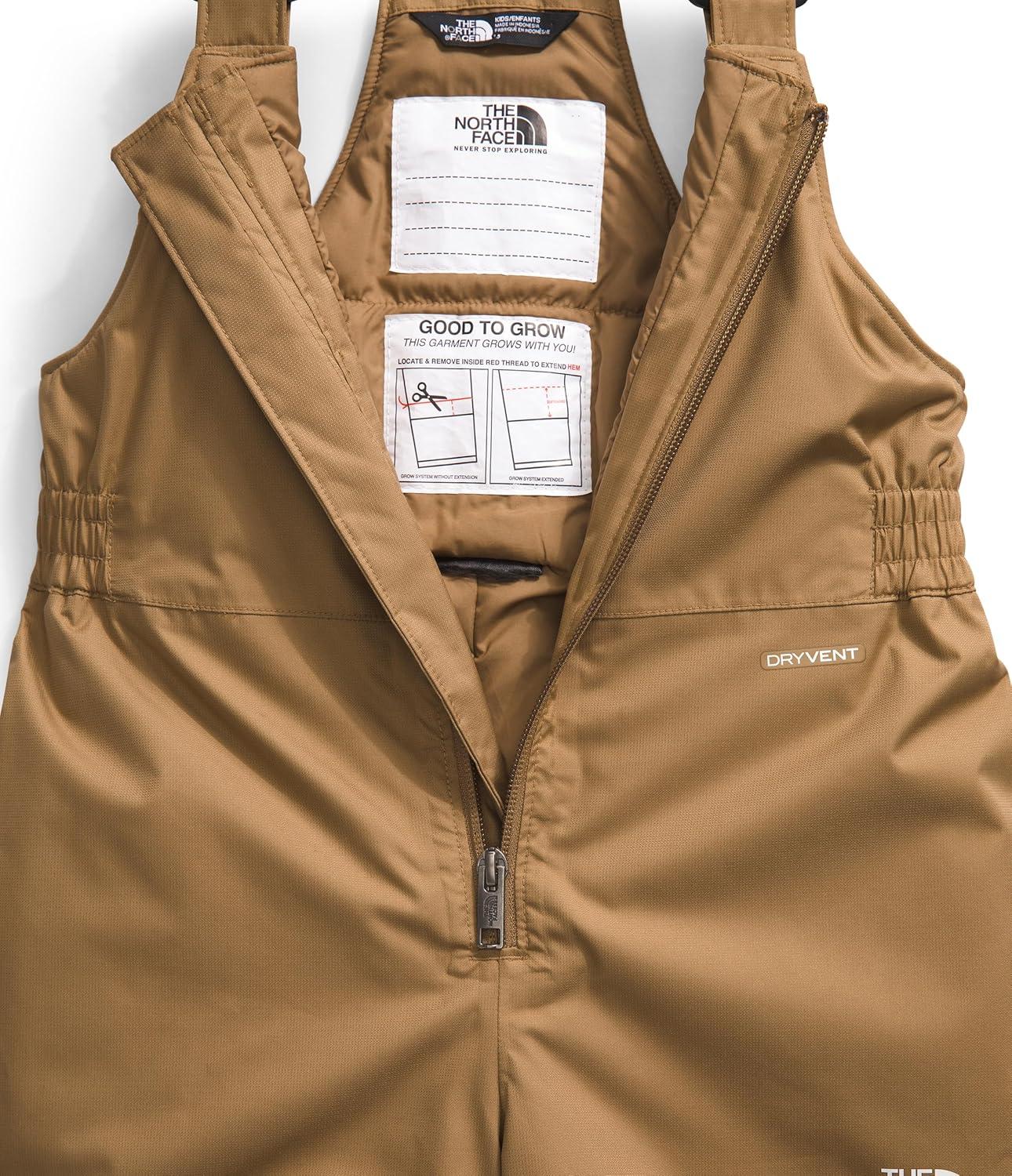 imageTHE NORTH FACE Baby Freedom Insulated Bib Waterproof Overalls for Boys amp Girls Suspenders Reinforced Kick PatchesUtility Brown