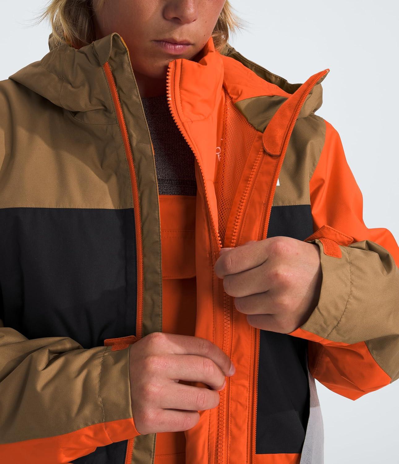 imageTHE NORTH FACE Teen Freedom Triclimate Jacket Heatseeker Insulation amp Water Repellent Helmet Compatible Hood Goggle WipeTnf Orange