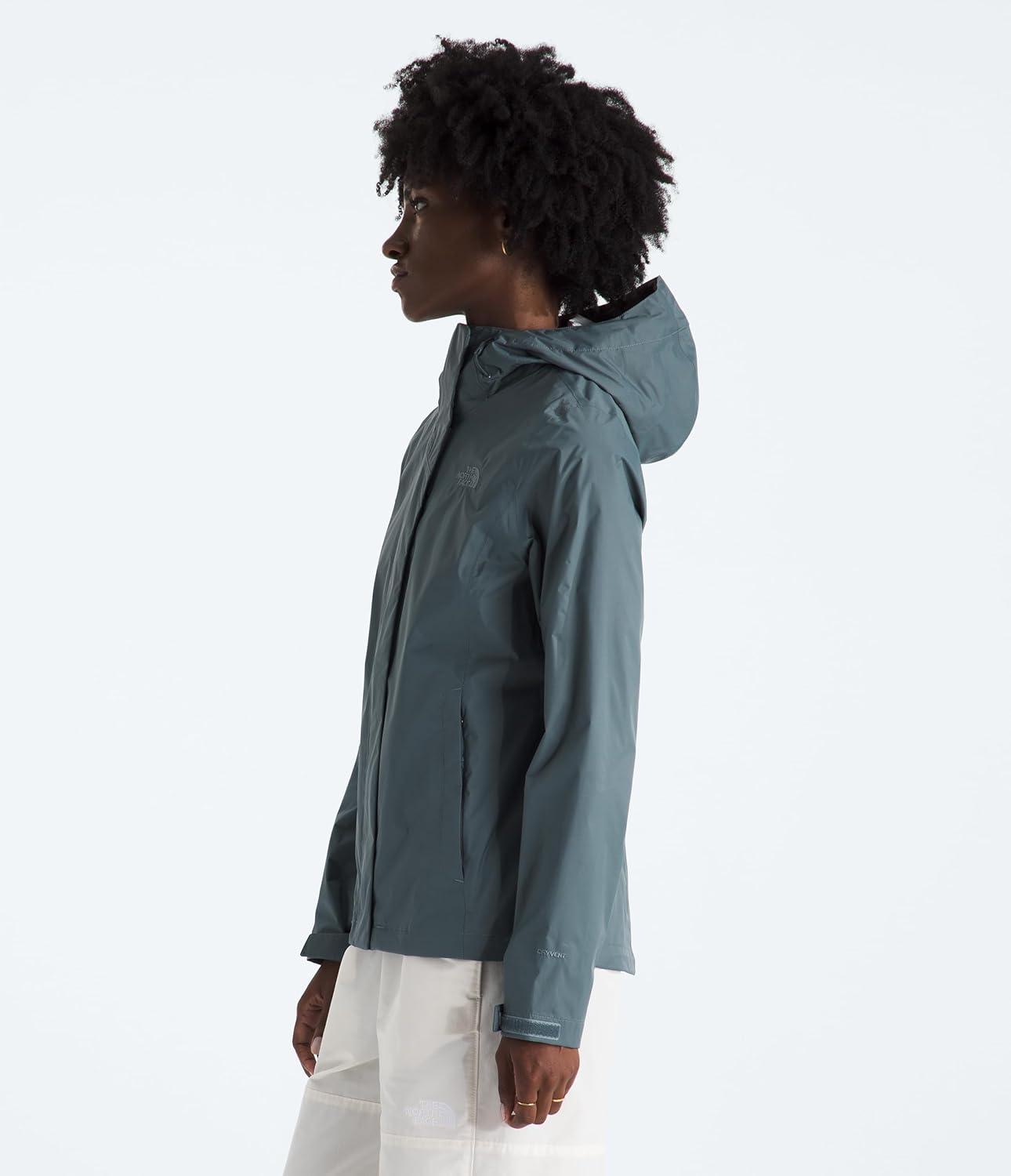 imageTHE NORTH FACE Womens Venture 2 Waterproof Hooded Rain Jacket Raincoat With Breathable Dryvent 25l Fabric PitzipsGranite Grey