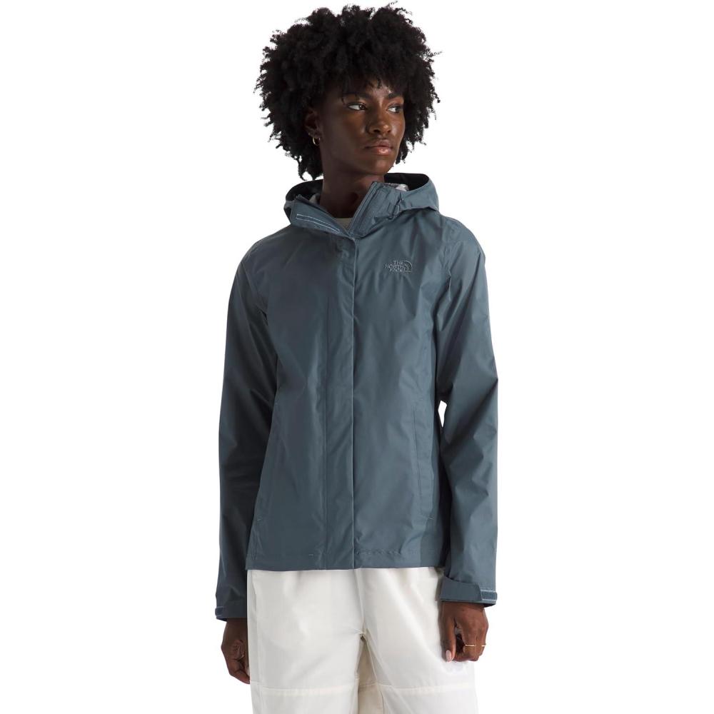 imageTHE NORTH FACE Womens Venture 2 Waterproof Hooded Rain Jacket Raincoat With Breathable Dryvent 25l Fabric PitzipsGranite Grey