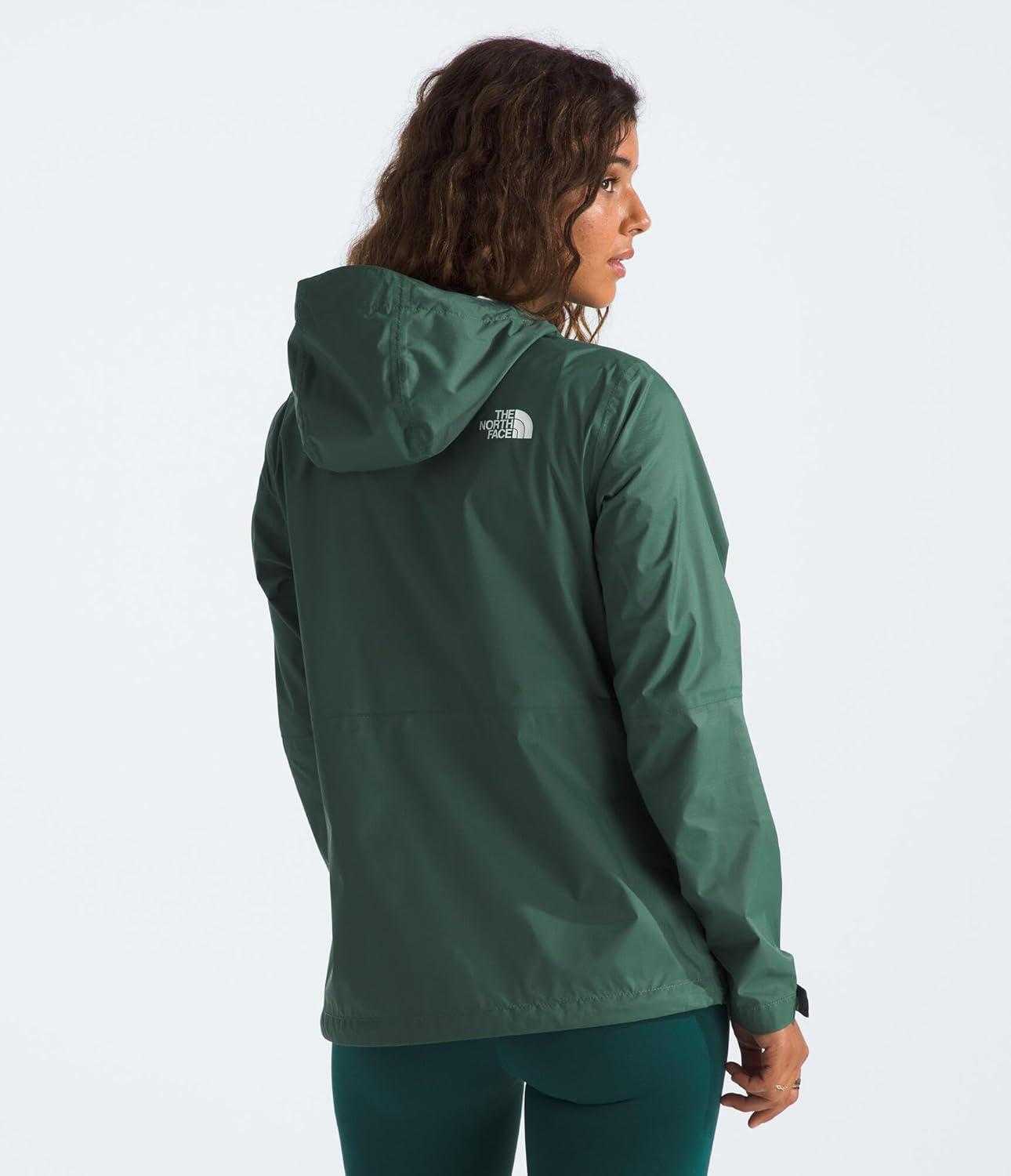 imageTHE NORTH FACE Womens Alta Vista Rain Jacket 3 Piece Hood With Adjustable Cinchcord Waterproof BreathableDuck Green