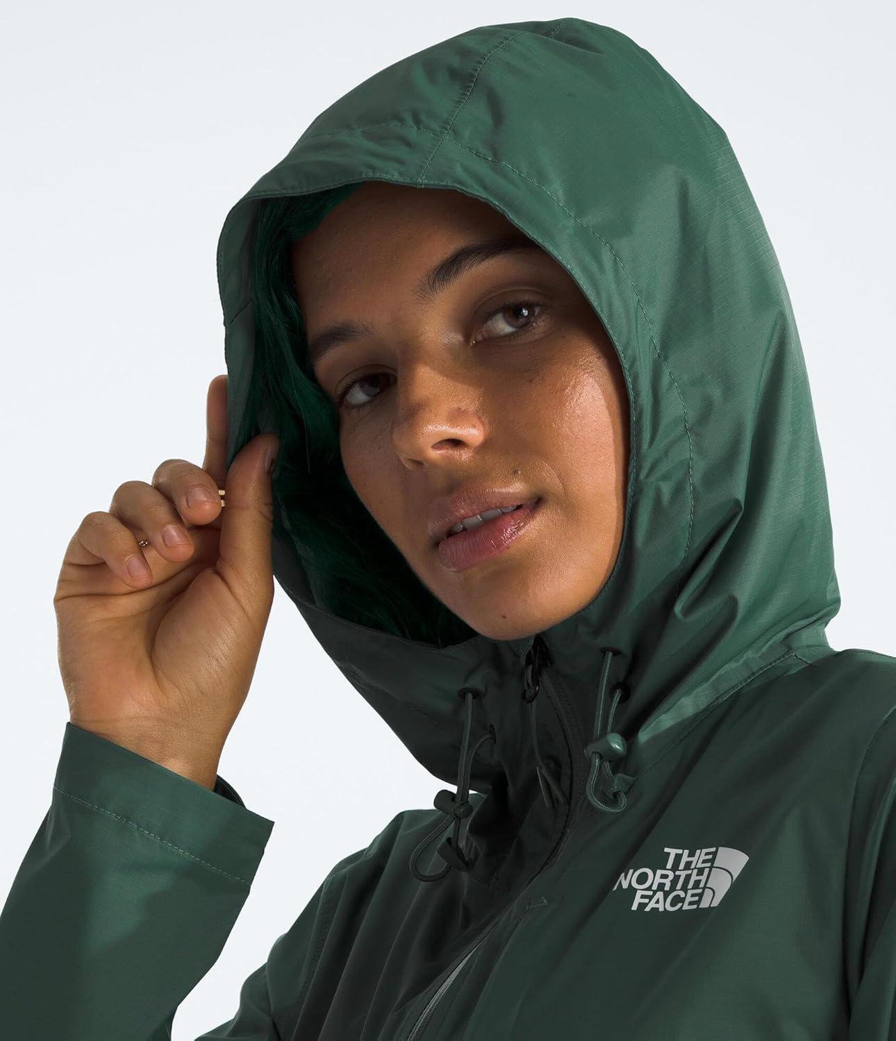 imageTHE NORTH FACE Womens Alta Vista Rain Jacket 3 Piece Hood With Adjustable Cinchcord Waterproof BreathableDuck Green