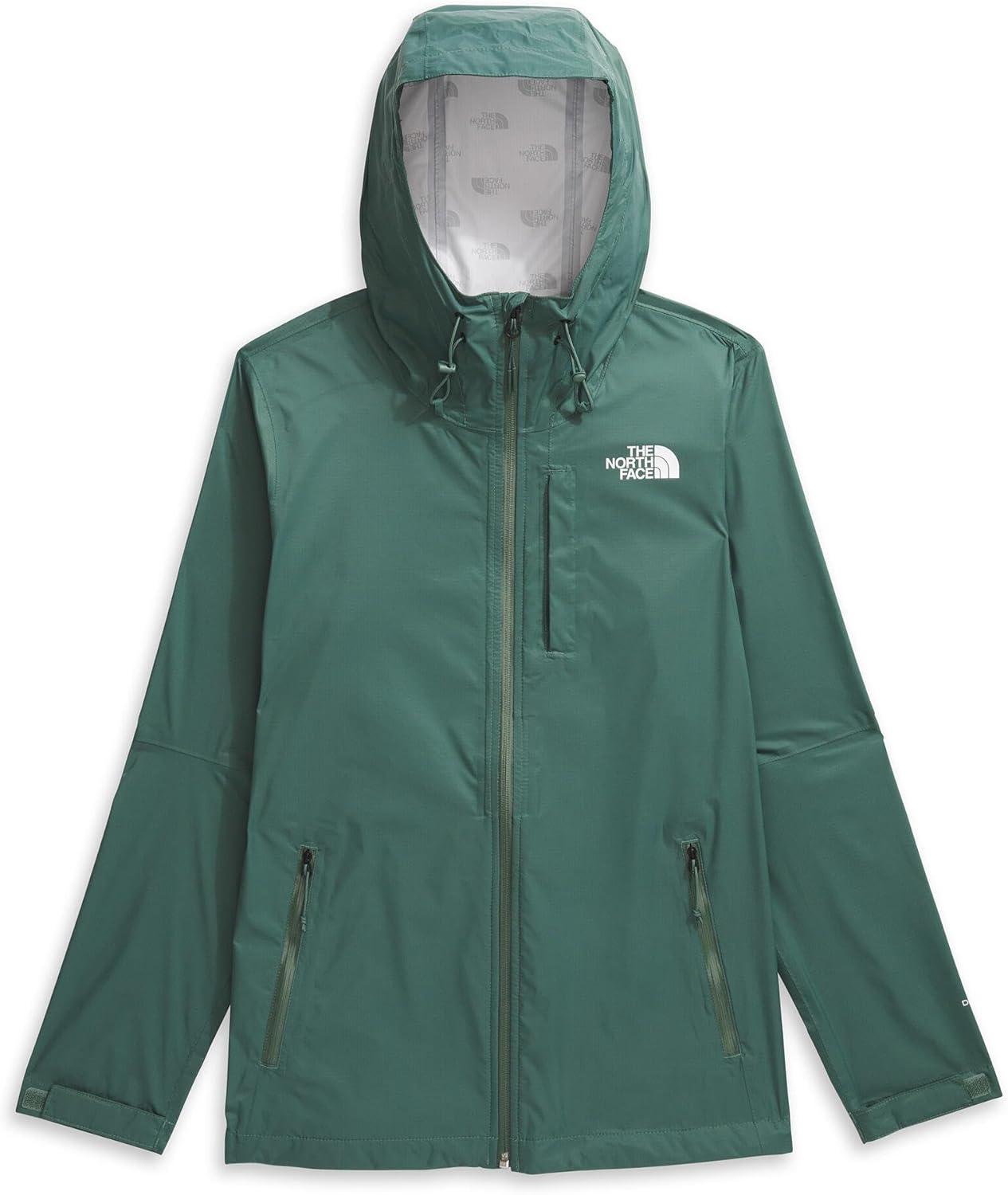 imageTHE NORTH FACE Womens Alta Vista Rain Jacket 3 Piece Hood With Adjustable Cinchcord Waterproof BreathableDuck Green