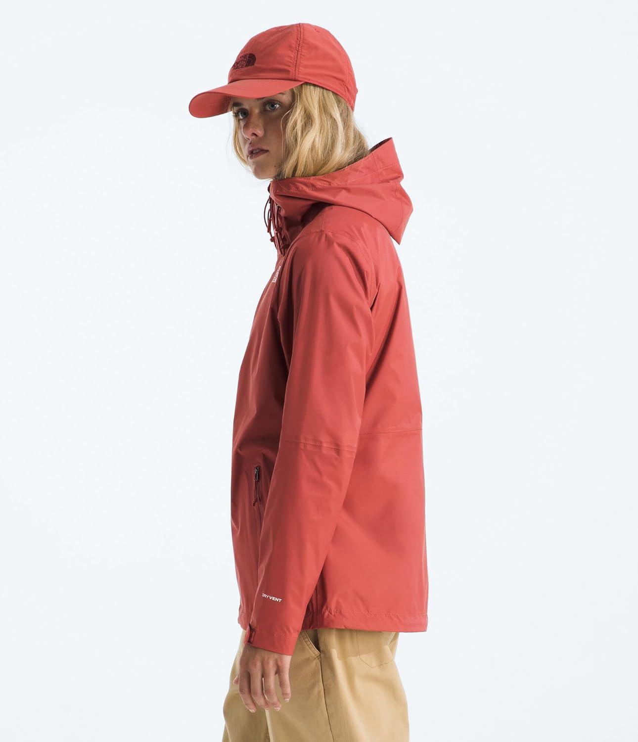 imageTHE NORTH FACE Womens Alta Vista Rain Jacket 3 Piece Hood With Adjustable Cinchcord Waterproof BreathableMars Dust
