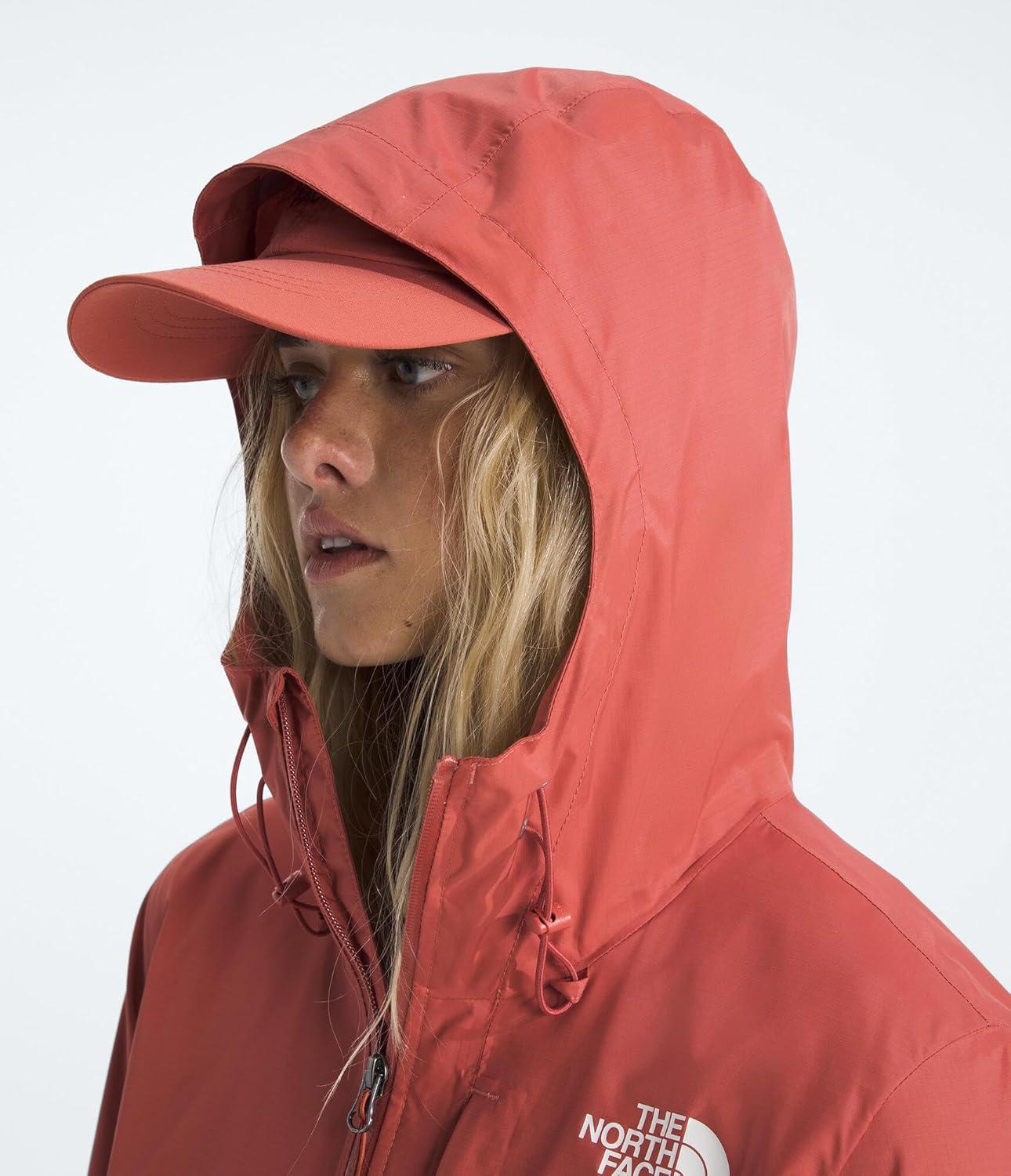 imageTHE NORTH FACE Womens Alta Vista Rain Jacket 3 Piece Hood With Adjustable Cinchcord Waterproof BreathableMars Dust