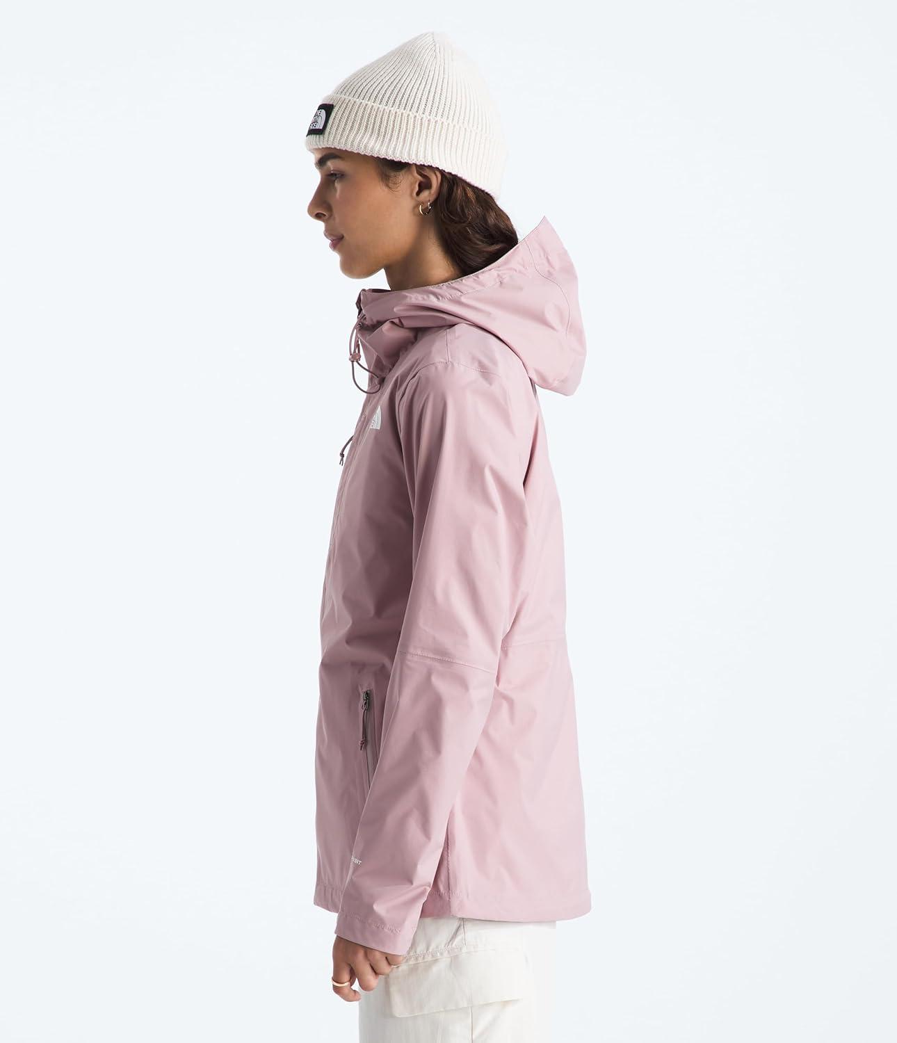 imageTHE NORTH FACE Womens Alta Vista Rain Jacket 3 Piece Hood With Adjustable Cinchcord Waterproof BreathableMetal Pink