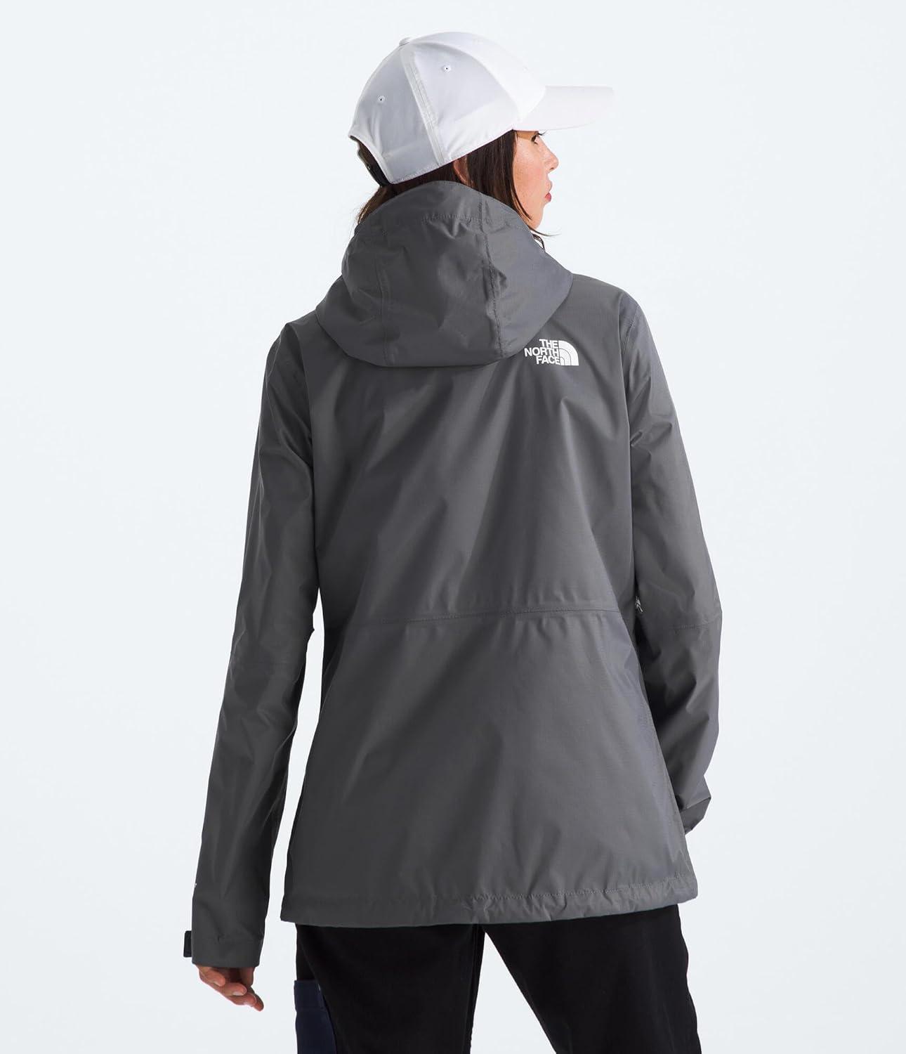imageTHE NORTH FACE Womens Alta Vista Rain Jacket 3 Piece Hood With Adjustable Cinchcord Waterproof BreathableSmoked Pearl