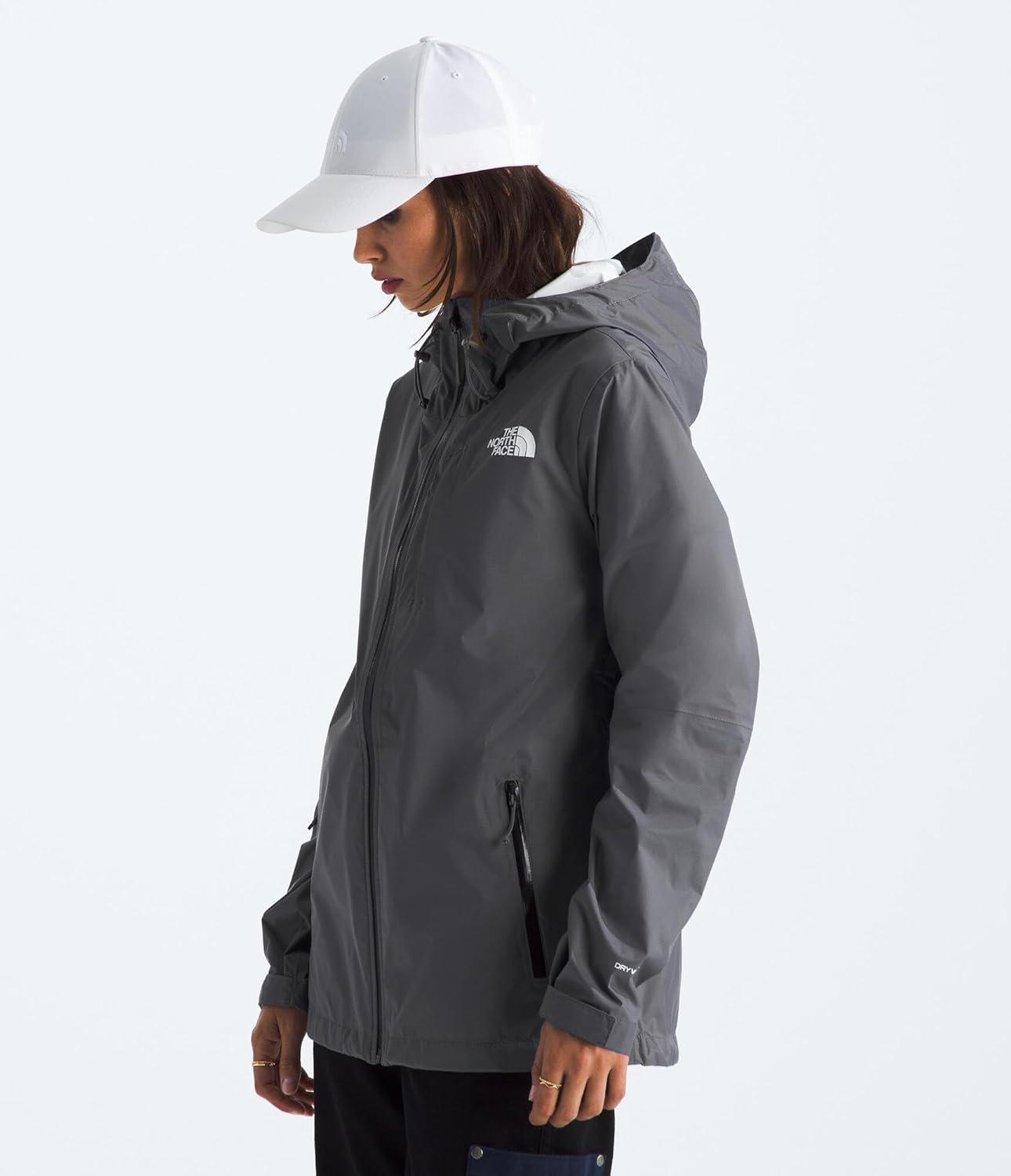 imageTHE NORTH FACE Womens Alta Vista Rain Jacket 3 Piece Hood With Adjustable Cinchcord Waterproof BreathableSmoked Pearl