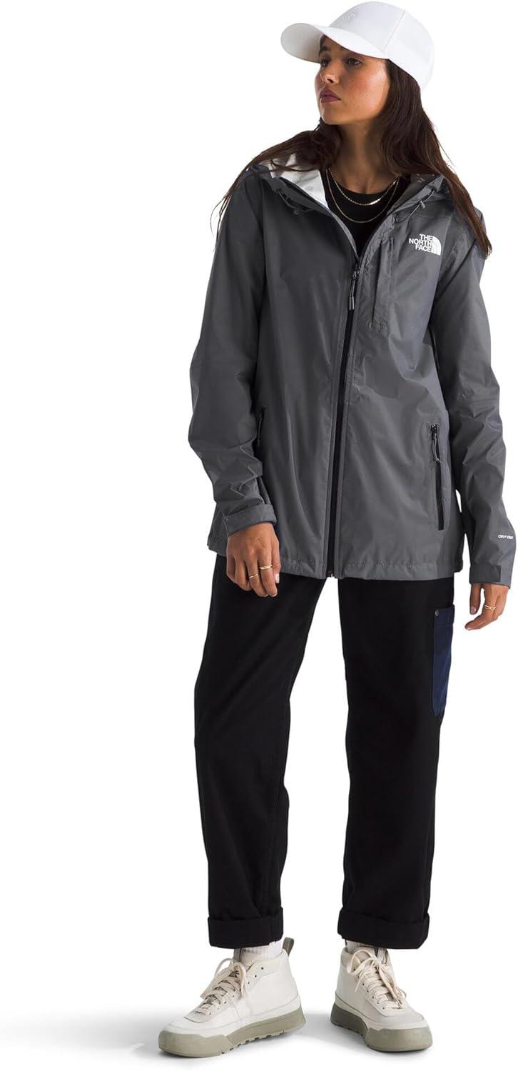 imageTHE NORTH FACE Womens Alta Vista Rain Jacket 3 Piece Hood With Adjustable Cinchcord Waterproof BreathableSmoked Pearl