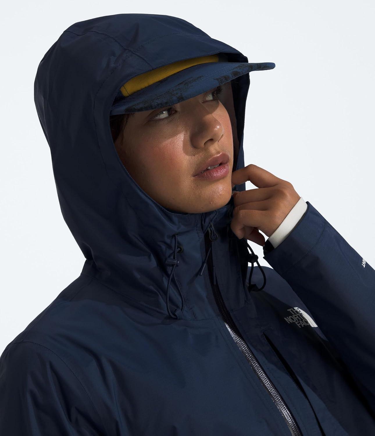 imageTHE NORTH FACE Womens Alta Vista Rain Jacket 3 Piece Hood With Adjustable Cinchcord Waterproof BreathableSummit Navy