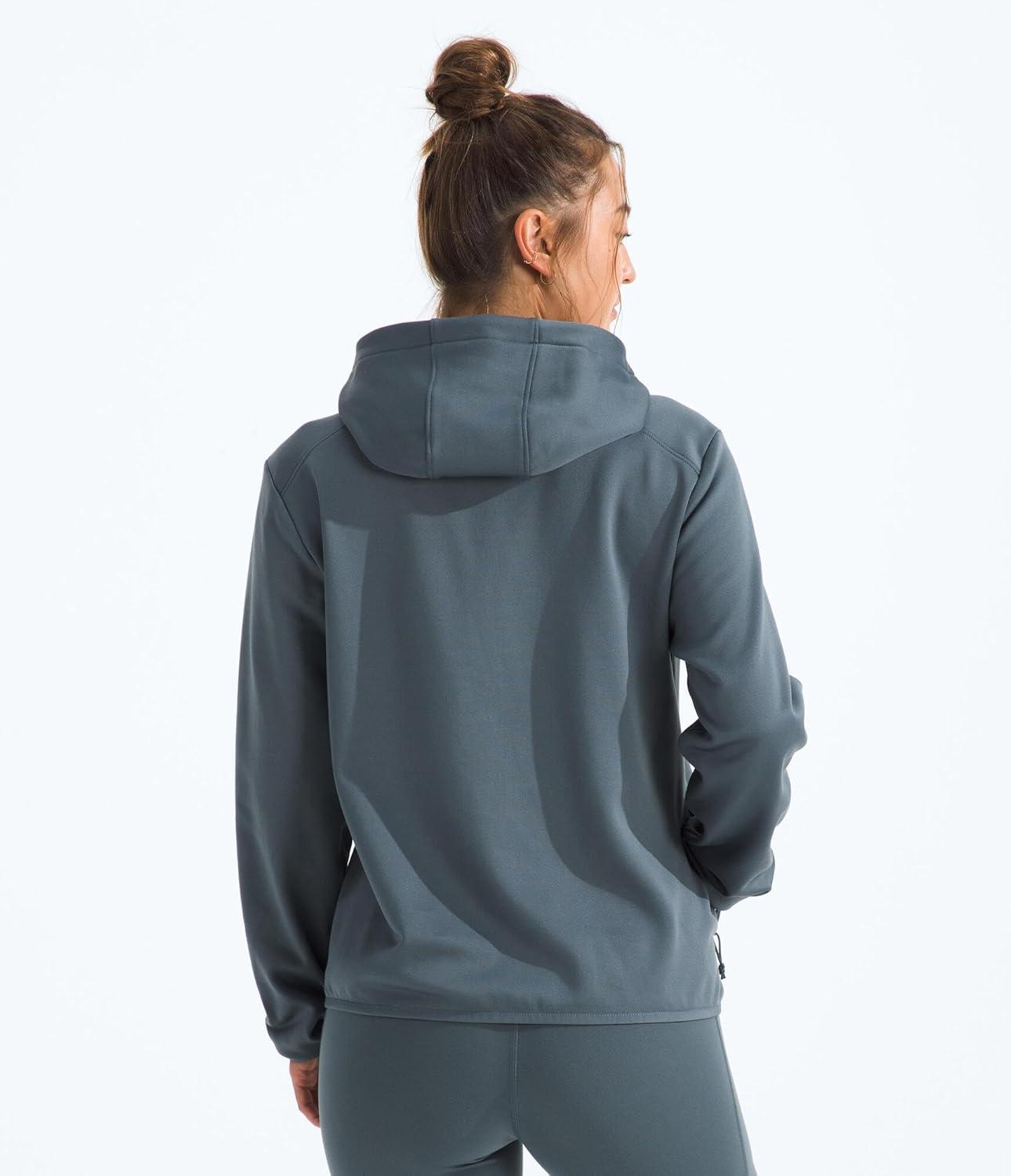 imageTHE NORTH FACE Womens TNF Performance Fleece Full Zip Hoodie Lightweight Hooded Top Elastic Binding amp Zip PocketsGranite Grey