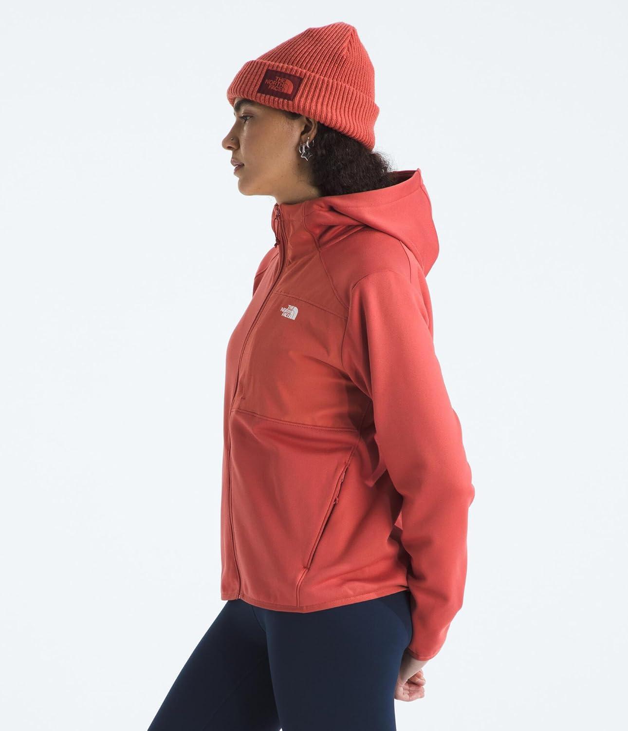imageTHE NORTH FACE Womens TNF Performance Fleece Full Zip Hoodie Lightweight Hooded Top Elastic Binding amp Zip PocketsMars Dust