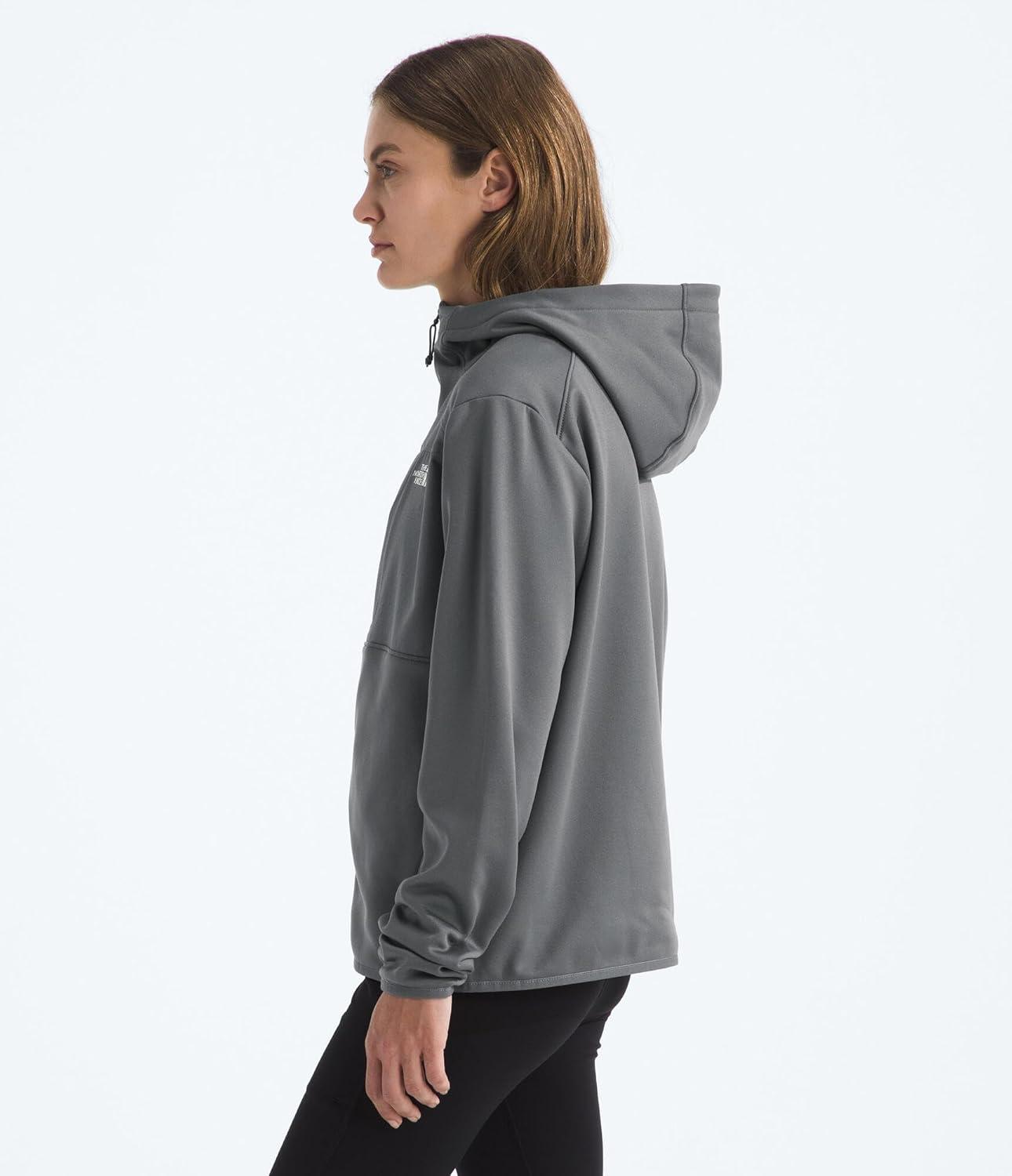 imageTHE NORTH FACE Womens TNF Performance Fleece Full Zip Hoodie Lightweight Hooded Top Elastic Binding amp Zip PocketsSmoked Pearl