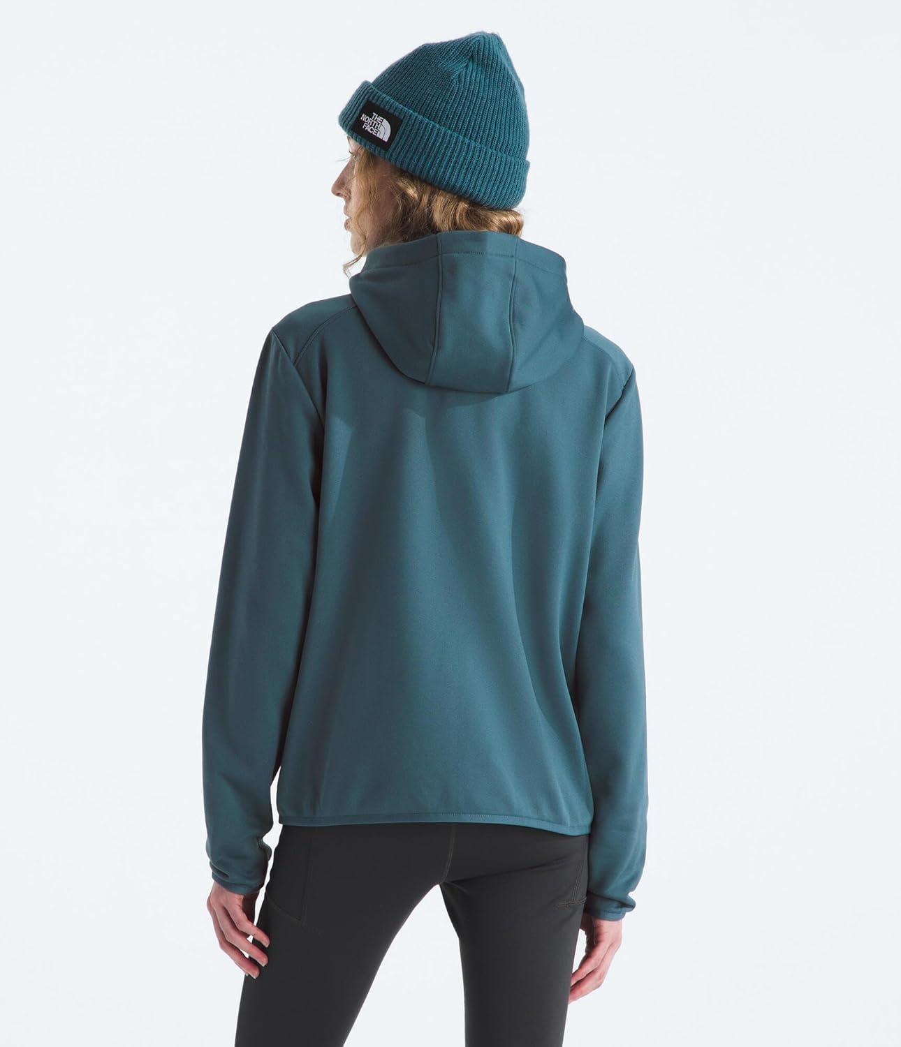 imageTHE NORTH FACE Womens TNF Performance Fleece Full Zip Hoodie Lightweight Hooded Top Elastic Binding amp Zip PocketsSpace