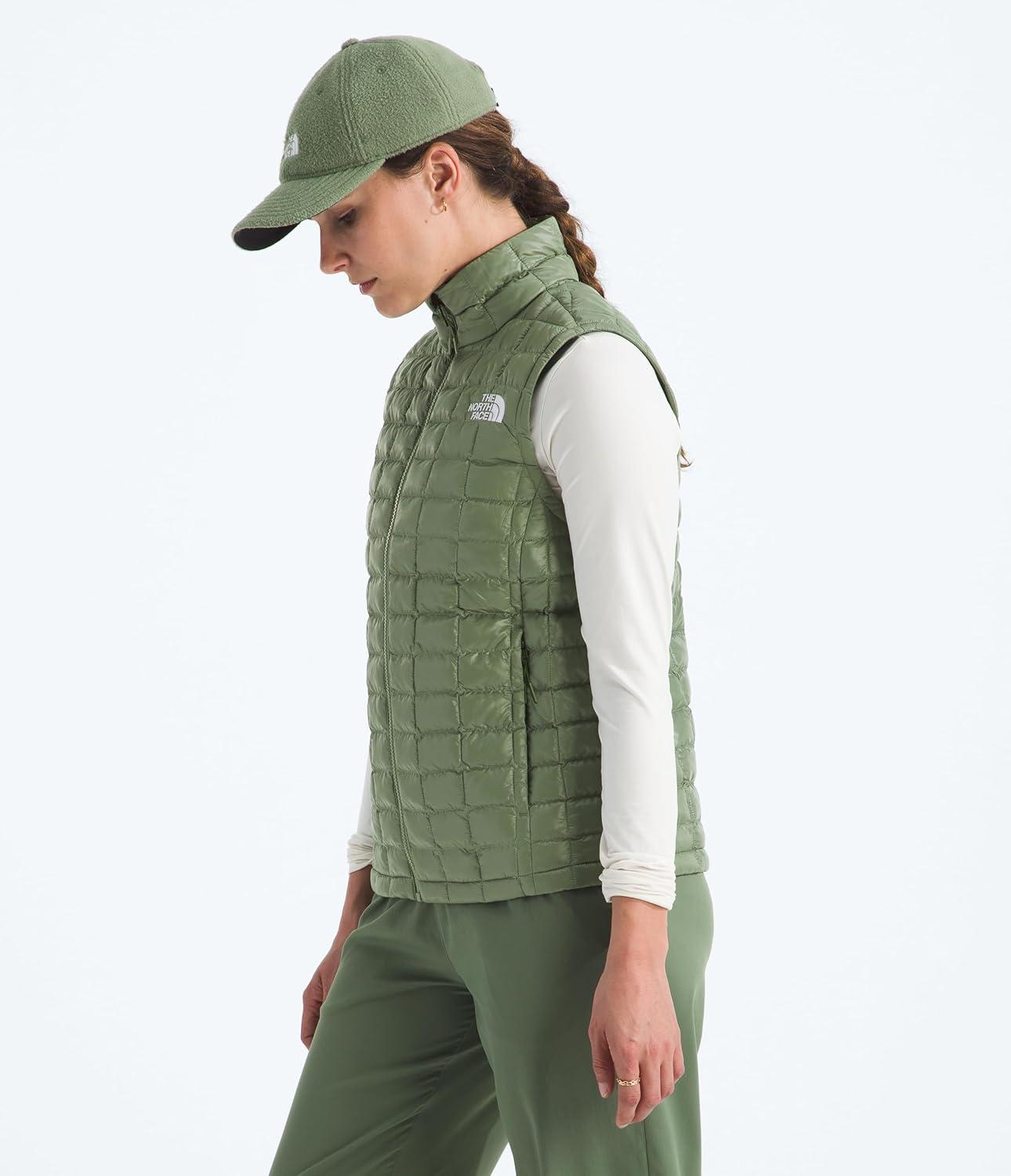 imageTHE NORTH FACE Womens Thermoball Vest Lightweight Zip Up Vest With Synthetic Insulation Wind Resistant amp Water RepellentBark Mist
