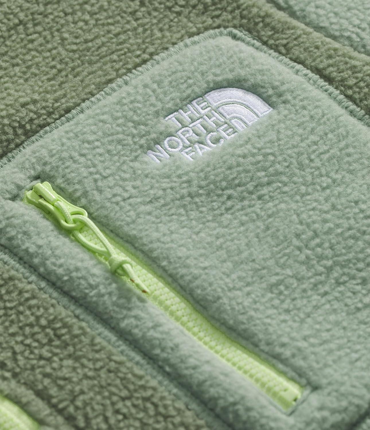 imageTHE NORTH FACE Womens Yumiori Quarter Zip Jacket Lightweight Fleece Coat With Embroidered Logo Secure Zip Chest PocketBark MistSlate MossAstro Lime