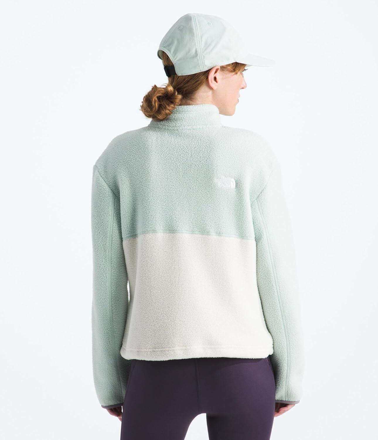 imageTHE NORTH FACE Womens Yumiori Quarter Zip Jacket Lightweight Fleece Coat With Embroidered Logo Secure Zip Chest PocketWhite DuneOpal FrostTranscendent Grey