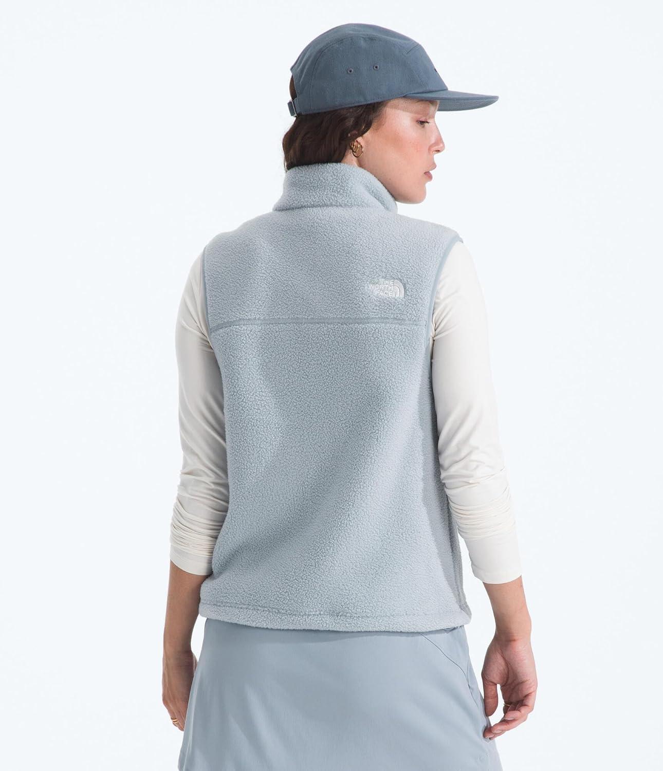 imageTHE NORTH FACE Womens Yumiori Vest Lightweight Fleece Zip Up With Stretch Binding Internal Cinch Cord amp Zip PocketsFrost Grey